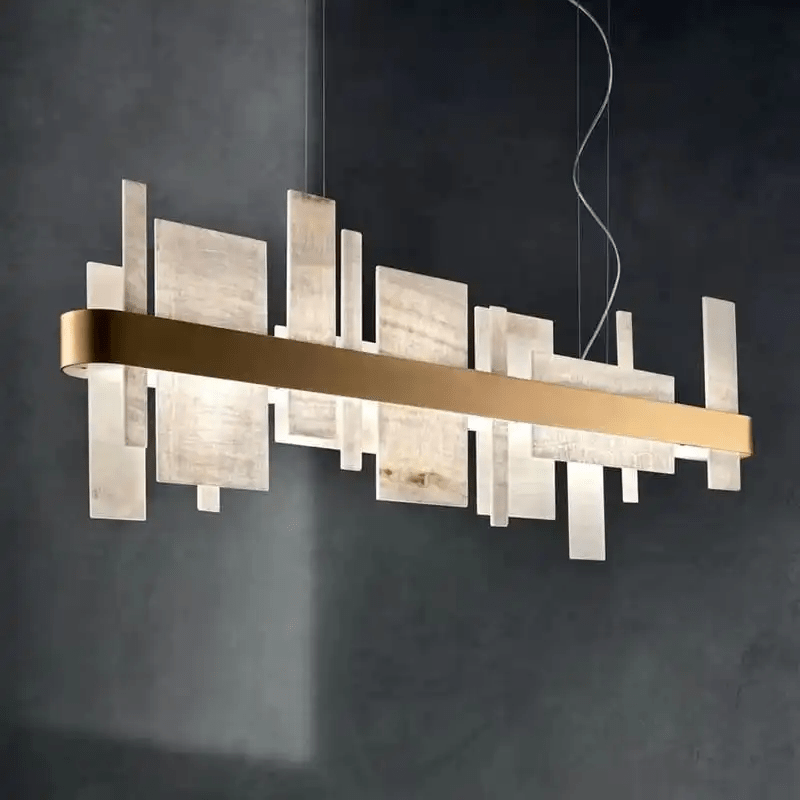 Alabaster Acropolis LED Oval Chandelier - fovolighting