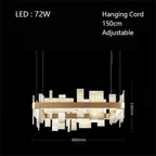 Alabaster Acropolis LED Square Chandelier - fovolighting