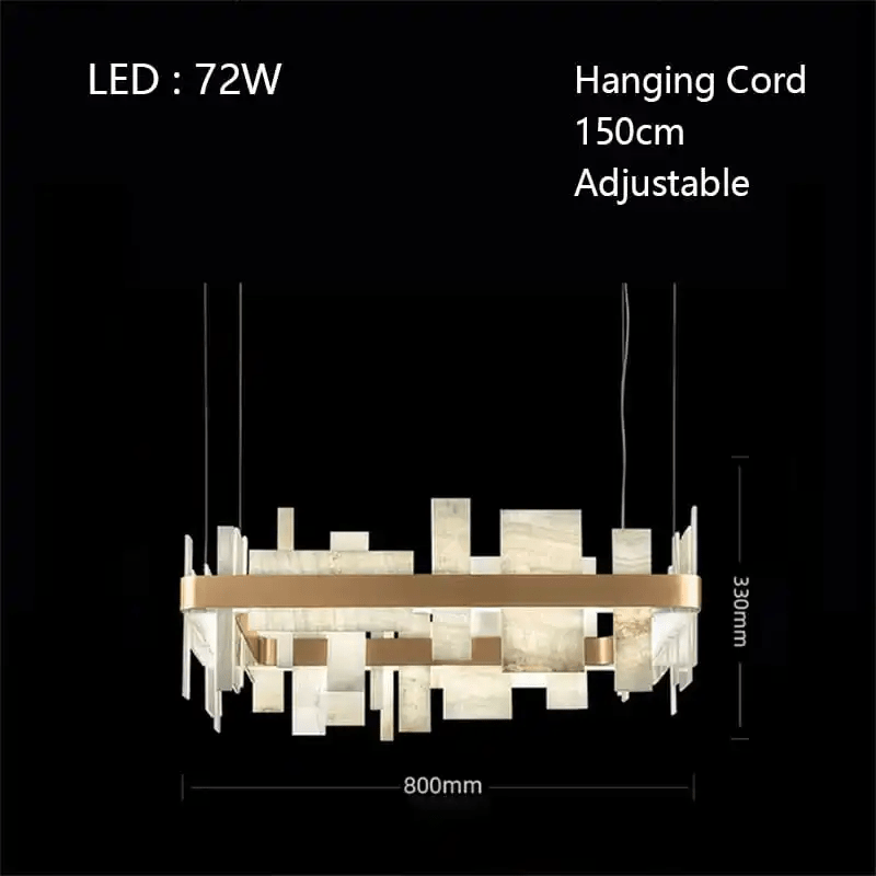 Alabaster Acropolis LED Square Chandelier - fovolighting