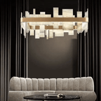 Alabaster Acropolis LED Square Chandelier - fovolighting