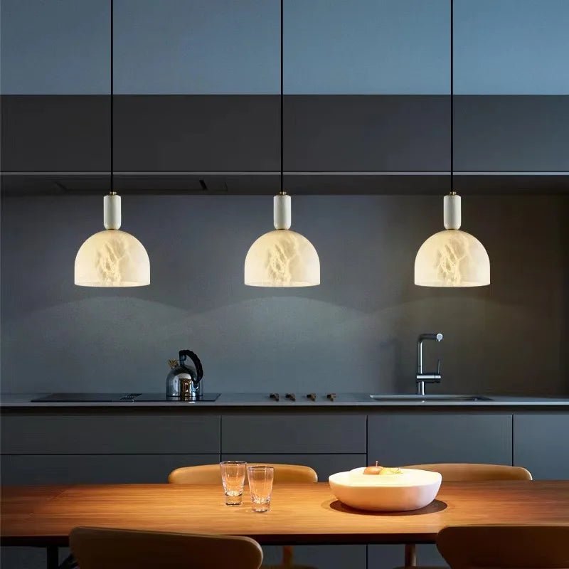 Alabaster Altus Hemisphere Pendant Light - fovolighting