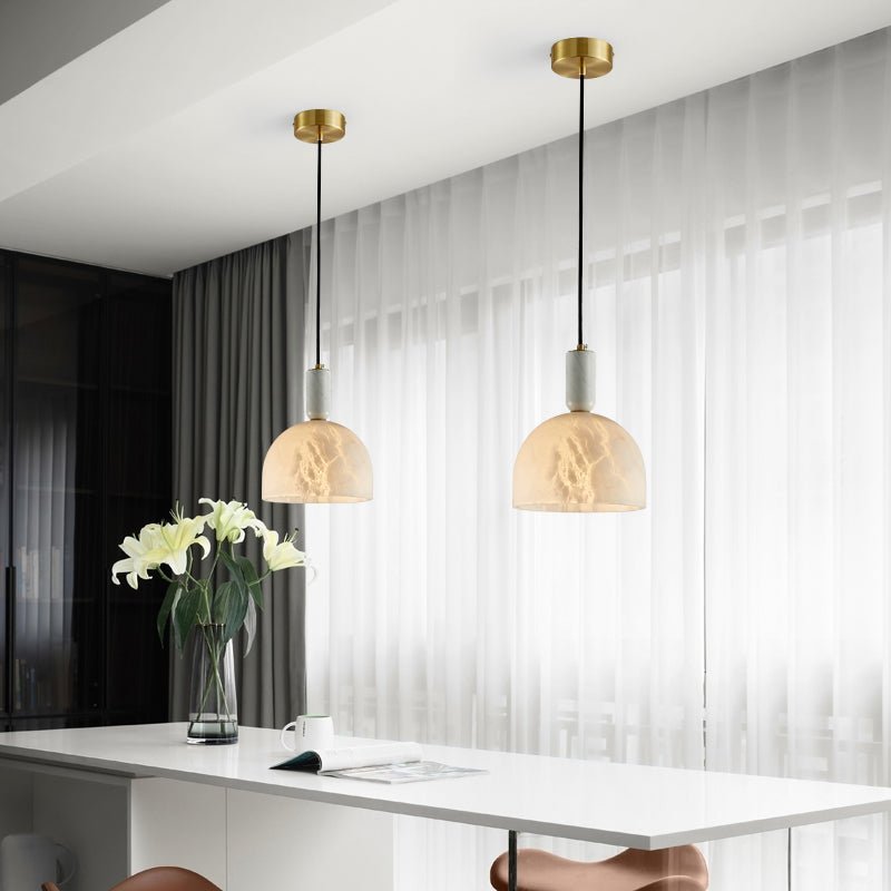Alabaster Altus Hemisphere Pendant Light - fovolighting