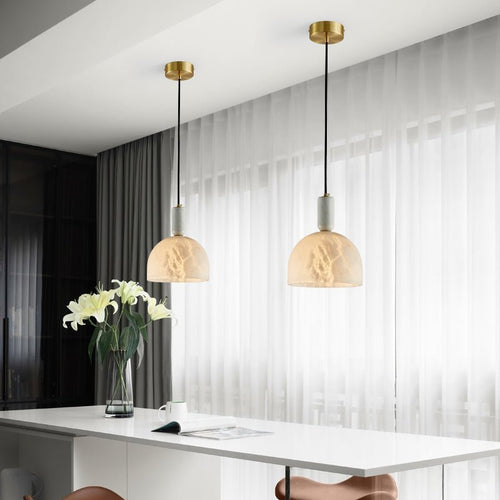 Alabaster Altus Hemisphere Pendant Light - fovolighting