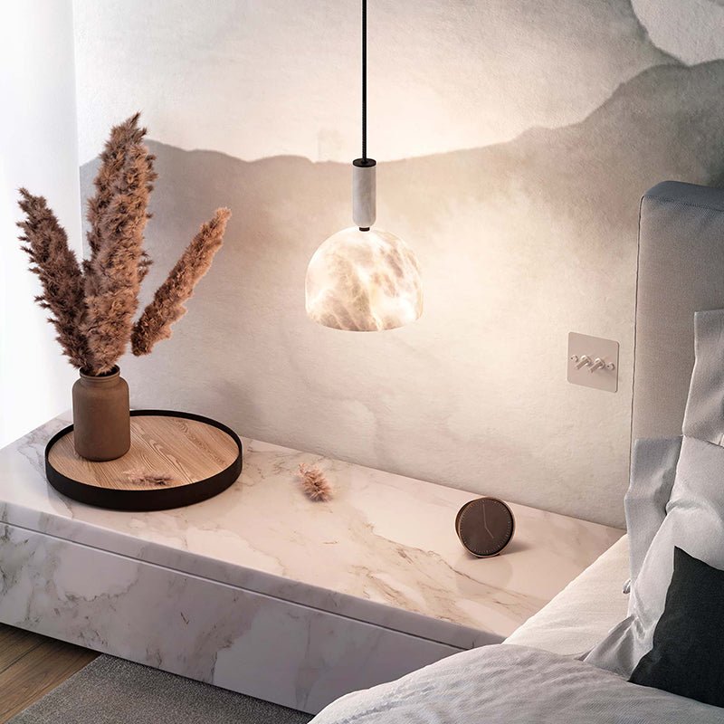 Alabaster Altus Hemisphere Pendant Light - fovolighting
