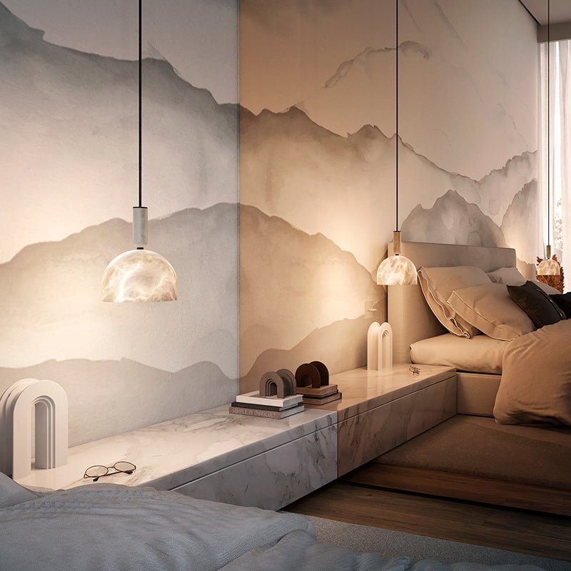 Alabaster Altus Hemisphere Pendant Light - fovolighting