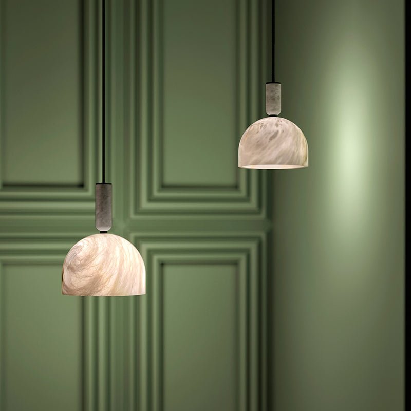 Alabaster Altus Hemisphere Pendant Light - fovolighting