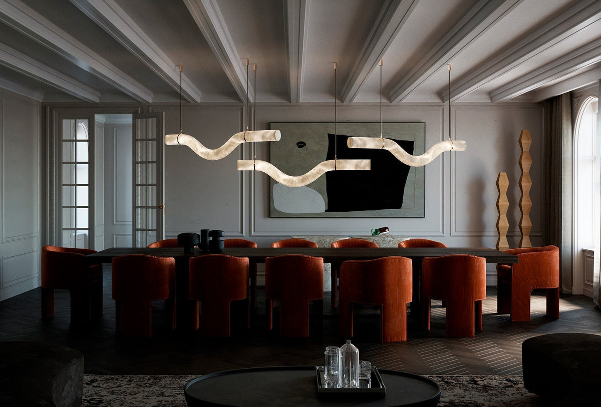 Alabaster Bent Tube Chandelier A - fovolighting