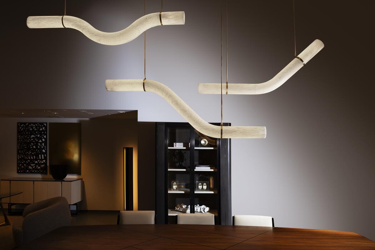 Alabaster Bent Tube Chandelier A - fovolighting