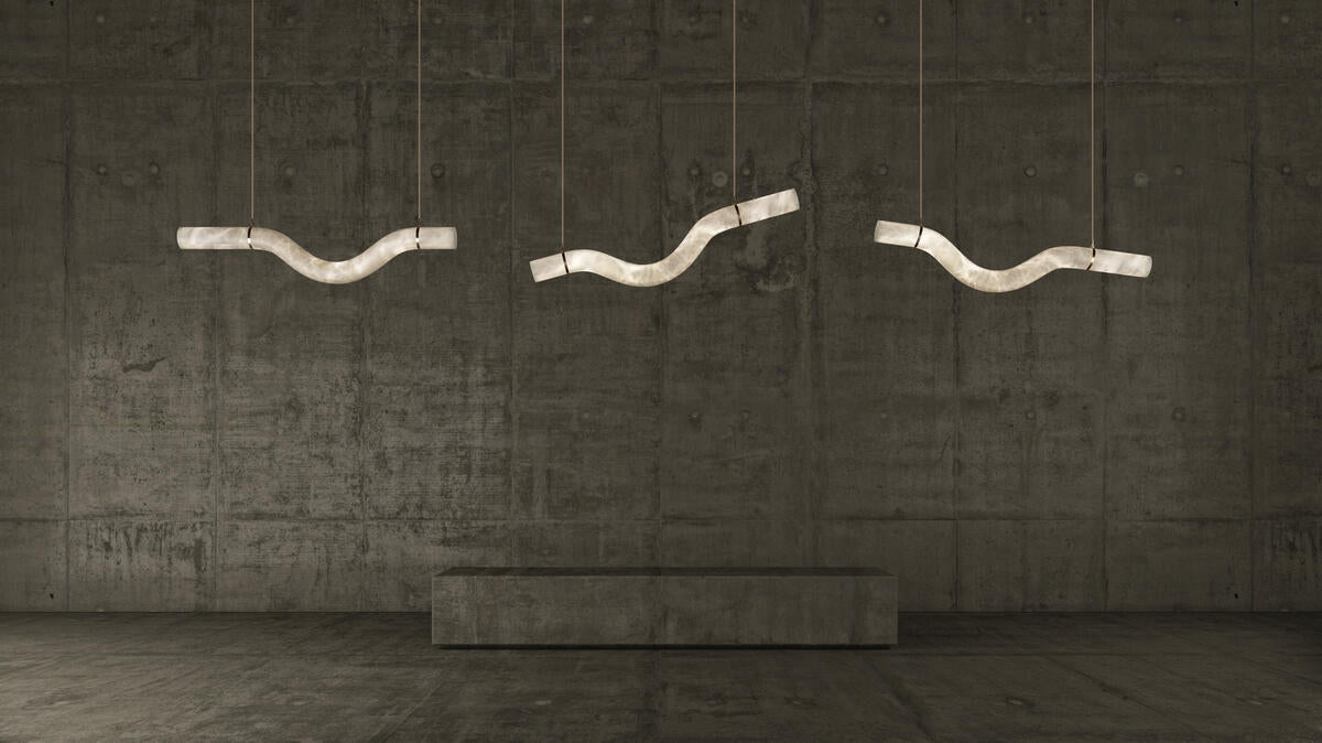 Alabaster Bent Tube Chandelier A - fovolighting