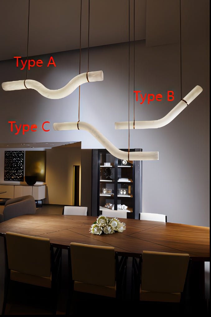 Alabaster Bent Tube Chandelier B - fovolighting