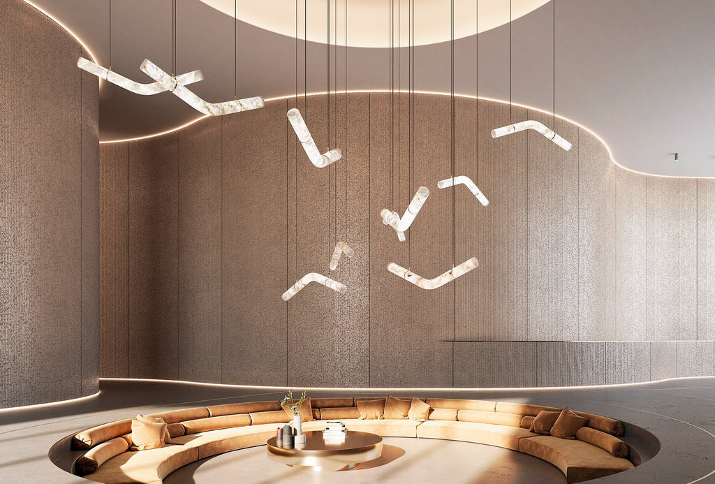 Alabaster Bent Tube Chandelier B - fovolighting