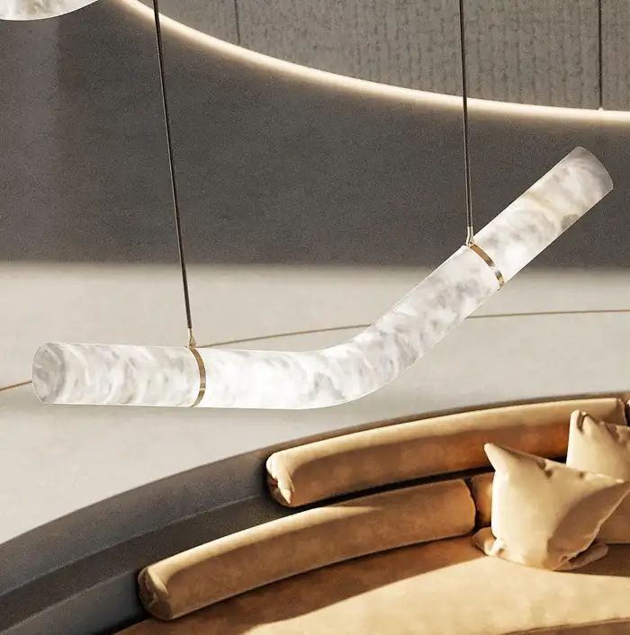 Alabaster Bent Tube Chandelier B - fovolighting
