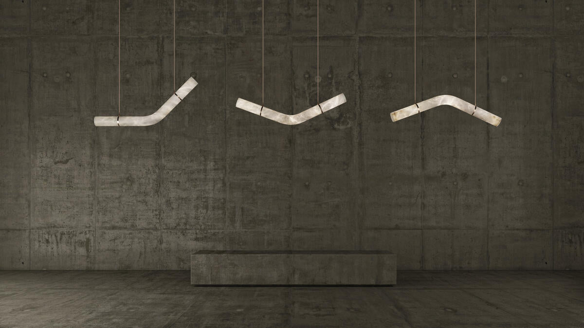 Alabaster Bent Tube Chandelier B - fovolighting