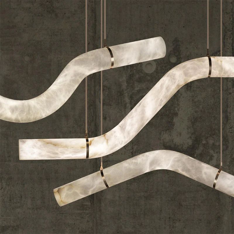 Alabaster Bent Tube Chandelier C - fovolighting