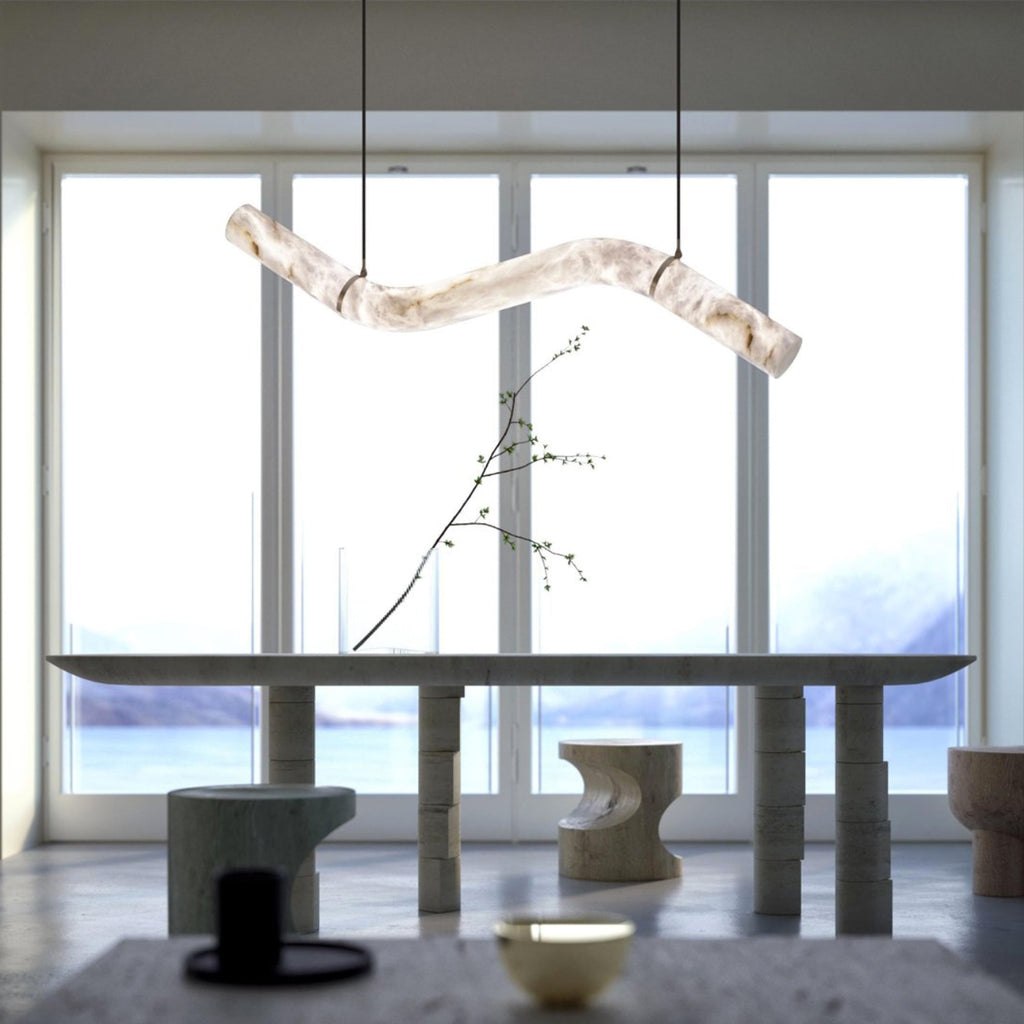 Alabaster Bent Tube Chandelier C - fovolighting
