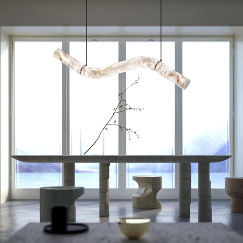 Alabaster Bent Tube Chandelier C - fovolighting