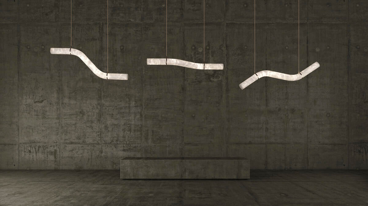 Alabaster Bent Tube Chandelier C - fovolighting