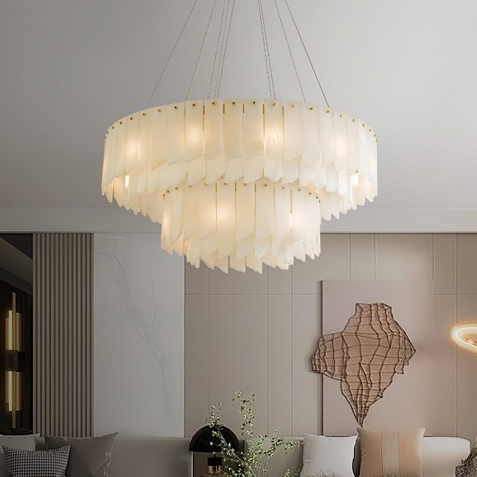 Alabaster Cascade Tiered Chandelier - fovolighting