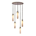 Alabaster Flint Additions Multi Light Pendant, Round Chandelier For staircase, Hallway