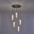 Alabaster Flint Additions Multi Light Pendant, Round Chandelier For staircase, Hallway - fovolighting