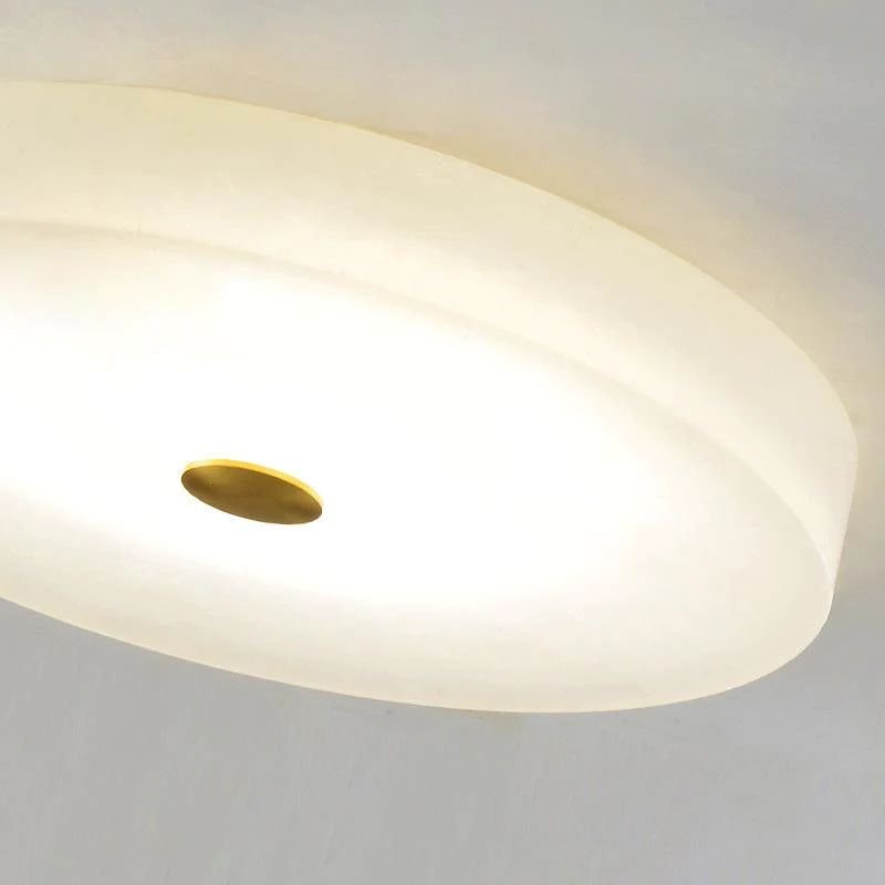 Alabaster Flush Mounted Round Led Chandelier - fovolighting