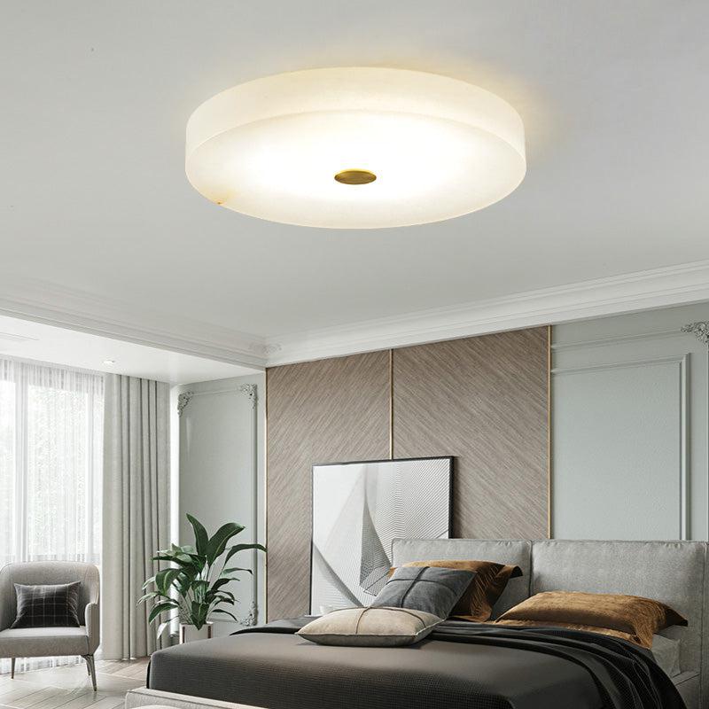 Alabaster Flush Mounted Round Led Chandelier - fovolighting