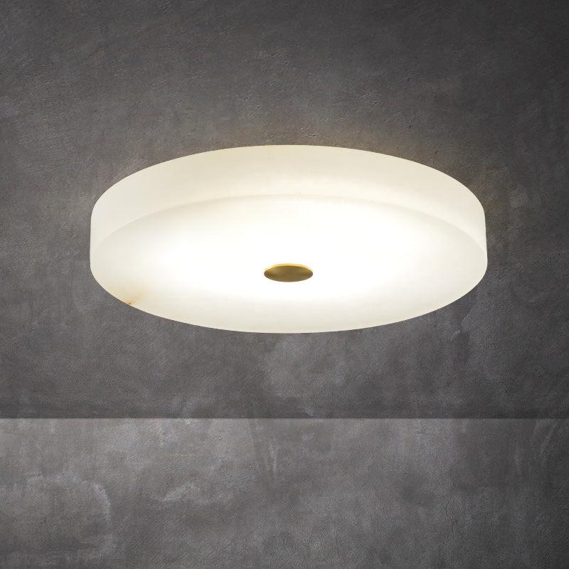 Alabaster Flush Mounted Round Led Chandelier - fovolighting