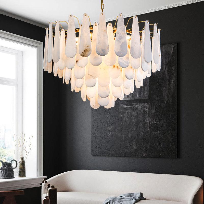 Alabaster Foyer Art Chandelier - fovolighting