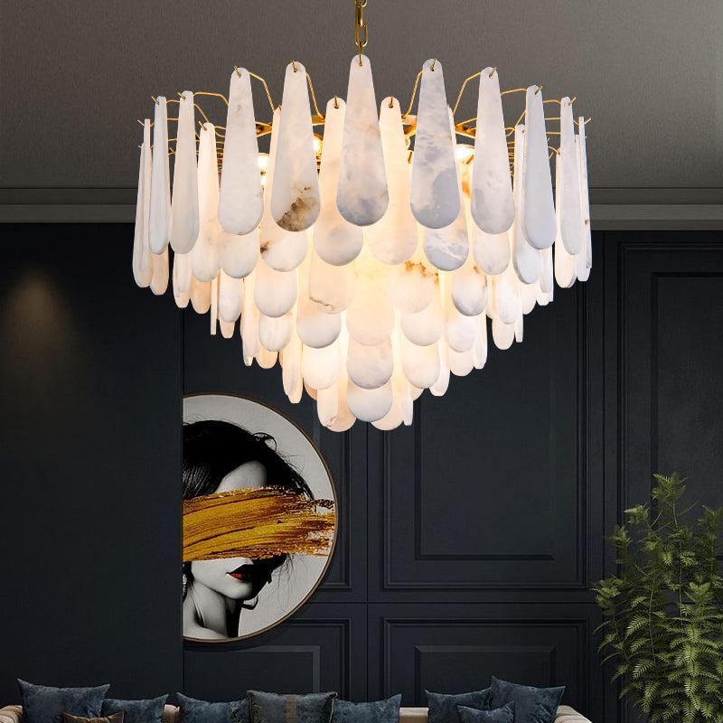 Alabaster Foyer Art Chandelier - fovolighting