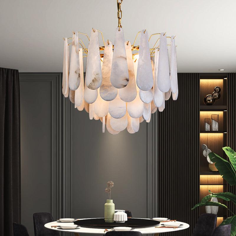 Alabaster Foyer Art Chandelier - fovolighting