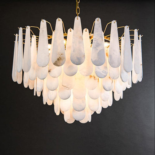Alabaster Foyer Art Chandelier - fovolighting