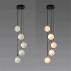 Alabaster Global Pendant Chandelier For Staircase - fovolighting