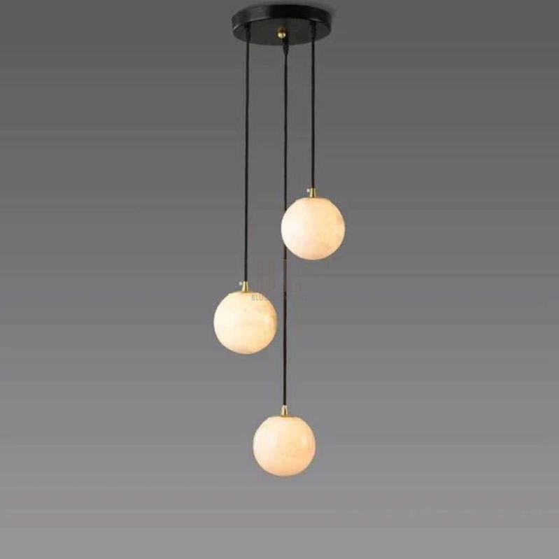Alabaster Global Pendant Chandelier For Staircase - fovolighting