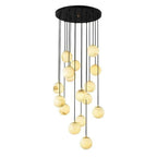 Alabaster Global Pendant Chandelier For Staircase - fovolighting