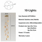 Alabaster Long Staircase Chandelier 5 styles