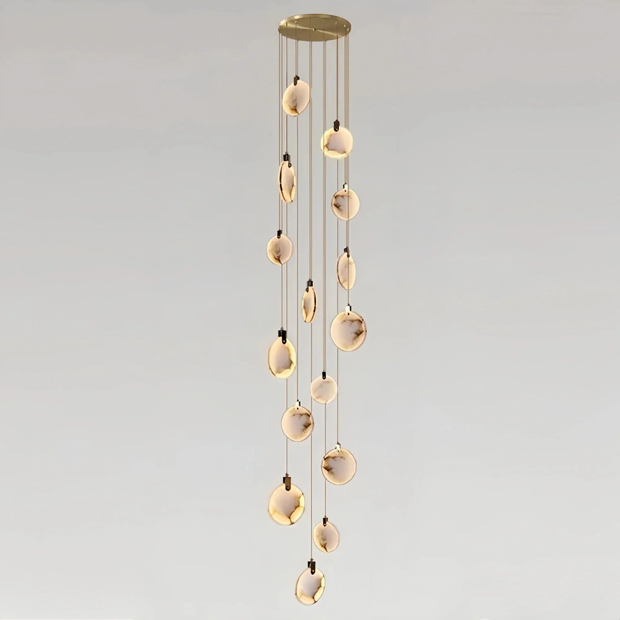 Alabaster Long Staircase Chandelier 5 styles - fovolighting