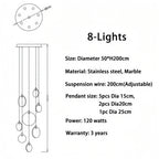 Alabaster Long Staircase Chandelier 5 styles - fovolighting