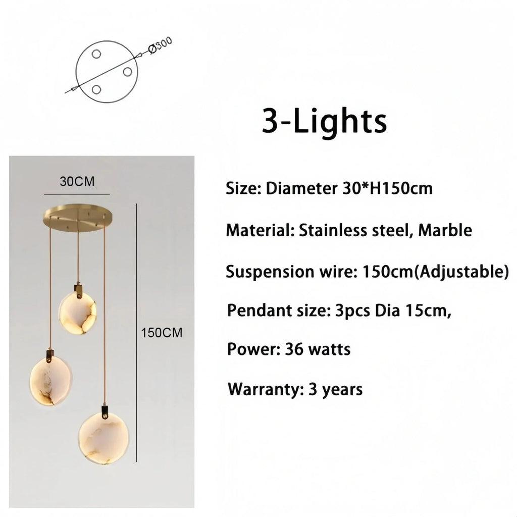 Alabaster Long Staircase Chandelier 5 styles - fovolighting