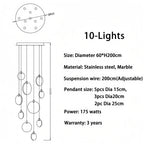 Alabaster Long Staircase Chandelier 5 styles - fovolighting