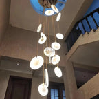 Alabaster Long Staircase Chandelier 5 styles - fovolighting