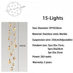 Alabaster Long Staircase Chandelier 5 styles - fovolighting