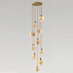 Alabaster Long Staircase Chandelier 5 styles - fovolighting