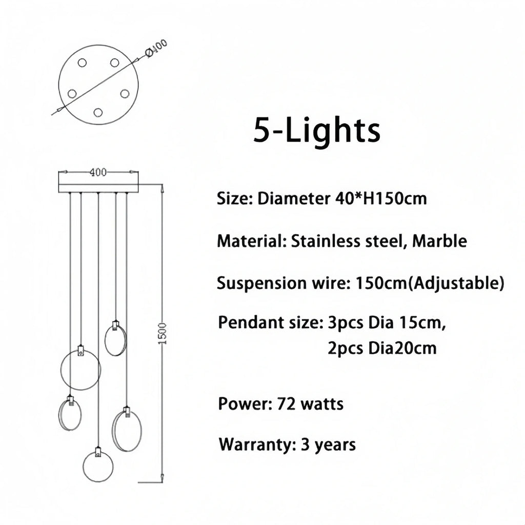Alabaster Long Staircase Chandelier 5 styles - fovolighting