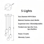 Alabaster Long Staircase Chandelier 5 styles - fovolighting