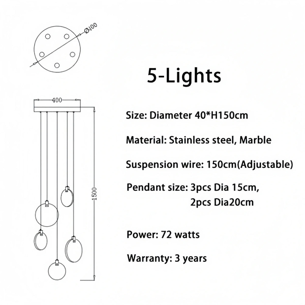 Alabaster Long Staircase Chandelier 5 styles - fovolighting