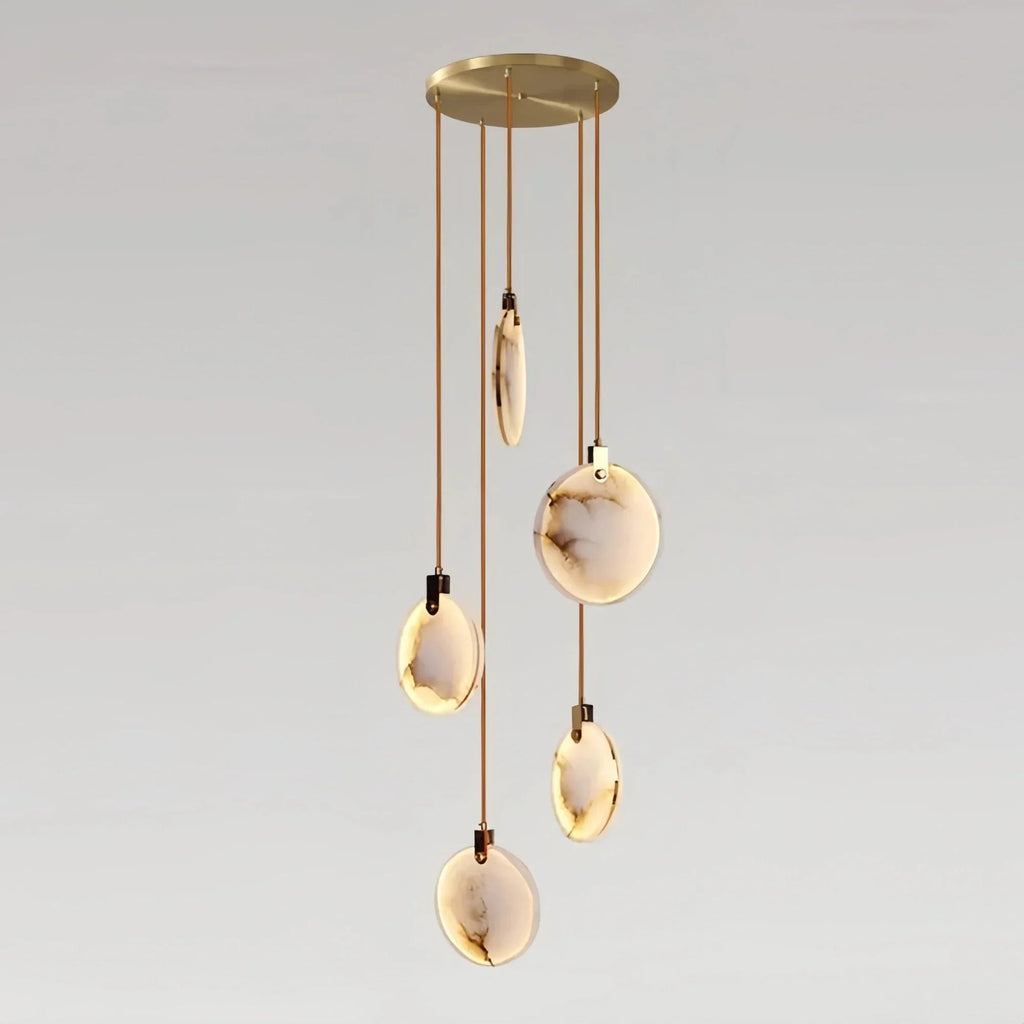 Alabaster Long Staircase Chandelier 5 styles - fovolighting