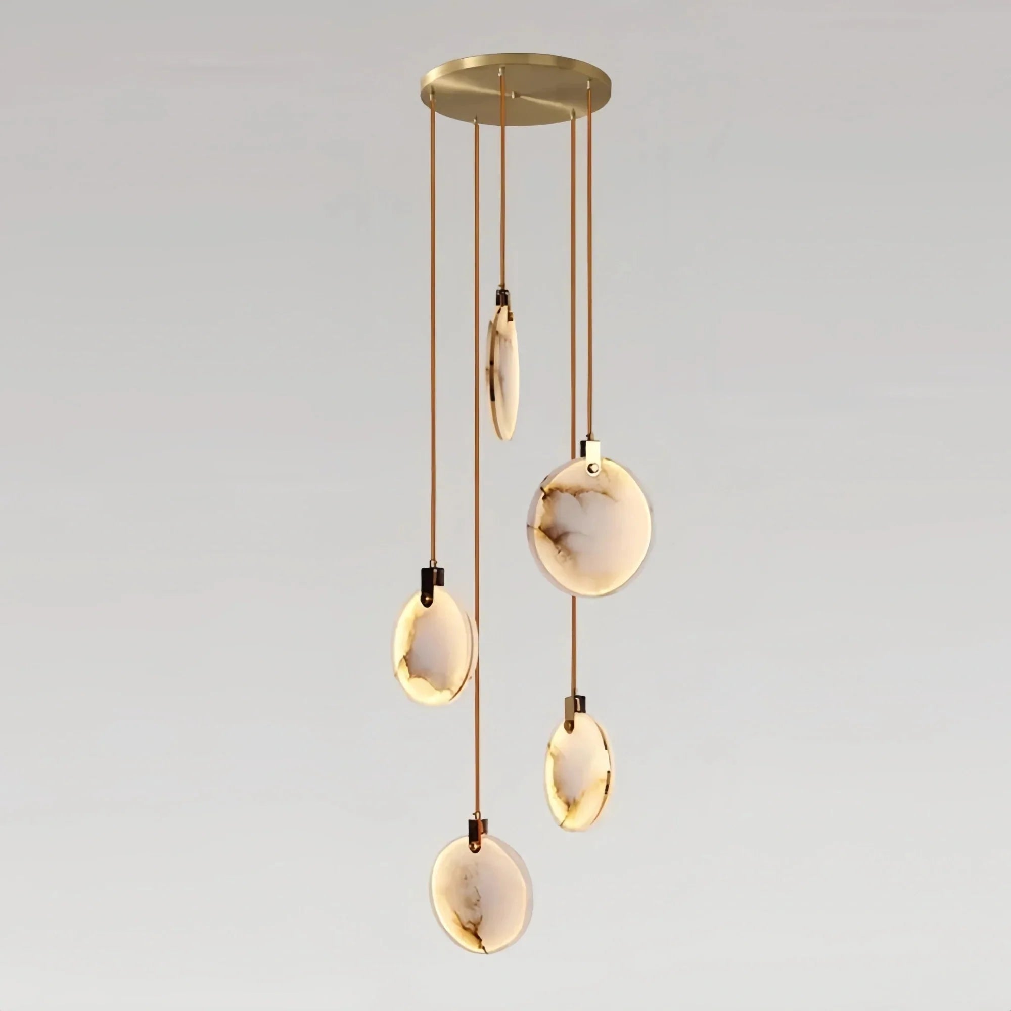 Alabaster Long Staircase Chandelier 5 styles - fovolighting