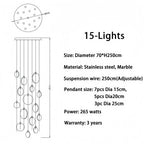 Alabaster Long Staircase Chandelier 5 styles - fovolighting