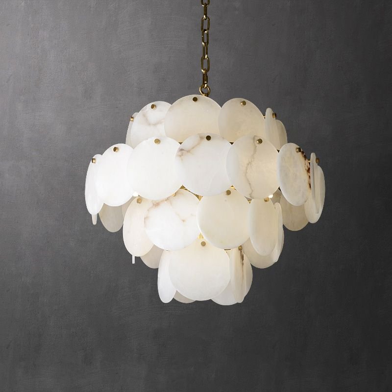 Alabaster Magnolia Multi-tiered Round Chandelier - fovolighting