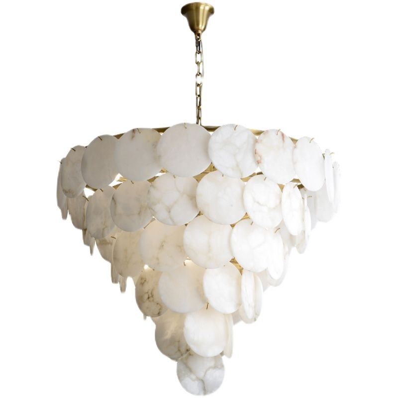 Alabaster Magnolia Multi-tiered Round Chandelier - fovolighting